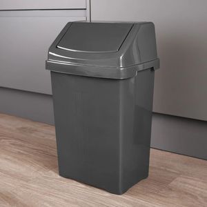 Cubo de Basura Redondo de Plástico con Tapa Abatible y Asa, 21-25L, para Oficina, Hogar, Hospital, Duradero, Fácil de Limpiar, Venta al por Mayor - Product Image 1