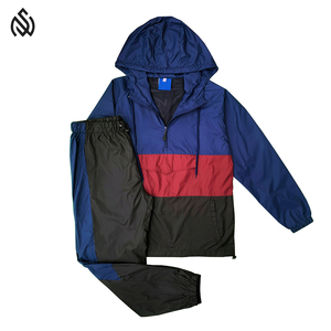 Chándales cortavientos hechos en Pakistán, chaqueta con cremallera y pantalones duraderos, conjuntos cortavientos al por mayor para exteriores - Product Image 1