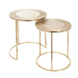 ชุดโต๊ะทำรังโลหะทองแดงที่สง่างามพร้อมเนื้อค้อนและฐานที่ทนทานให้สัมผัสที่หรูหราในการออกแบบห้องนั่งเล่น - Product Image 4