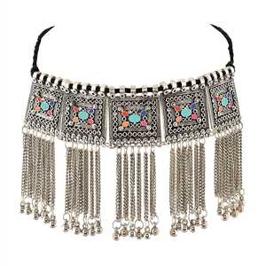 Collar de Plata Oxidada Geométrico Exquisito, el Más Vendido, para Boda, Accesorio Multicolor - Product Image 1