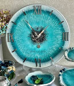 Unique Antique Style Epoxy Resin Digital Electronic <b>Wall</b> <b>Clock</b> <b>for</b> <b>Living</b> <b>Room</b> Kitchen Office-Battery Powered Home Decor Gift - Product Image 5