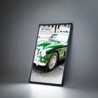 OEM ODM Cadre d'affichage LED rectangulaire en aluminium, ultra-mince, vertical et portable, à clipser, pour menu, affiche et décoration murale