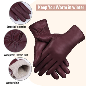 Vêtements de plein air Gants de mode en cuir à haute couture Produit respirant Gants de mode en cuir ultra doux au toucher pour femmes - Product Image 4