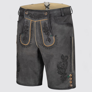 กางเกงขาสั้นสไตล์สตรีทสำหรับผู้ชายกางเกงขาสั้นสไตล์บาวาเรียแบบปรับแต่งได้วัสดุผ้าใบคุณภาพสูงระบายอากาศได้ปานกลางกระดุม6XL ล้วน - Product Image 4