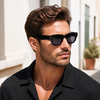 Lunettes de soleil Mellume tendance vintage en acétate pour hommes et femmes, monture épaisse, protection UV400, lunettes de soleil de créateur, mode streetwear