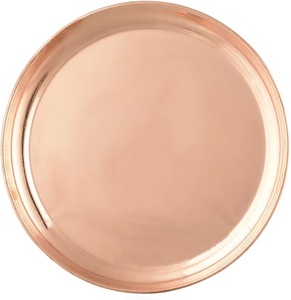 Plato de cobre lavable ecológico con acabado antiguo, diseño único para servir comida en el hogar, hoteles, restaurantes, fiestas y eventos. - Product Image 4