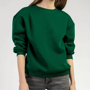 2025 nuevo invierno Casual Streetwear pulóver con capucha personalizado Color verde frente Logo mujer alta calidad sudadera de lana - Product Image 3