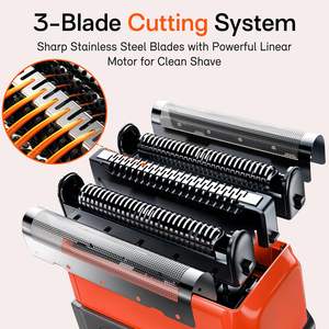 Rasoir électrique rechargeable USB-C, portable, sans fil, étanche, outil de soin du visage avec étui de voyage et tête de rechange IPX7 - Product Image 5