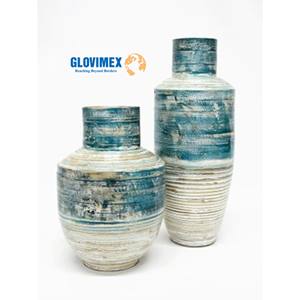 Hot New Design Seagrass Spun Bamboo Flower Jarrones Florero de vidrio para la decoración del hogar Venta al por mayor Buen precio Vajilla Mesa de comida - Product Image 1