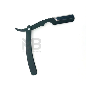 Maquinilla de afeitar de barbero de corte recto con mango de madera de acero inoxidable profesional desechable de buena calidad para hombres - Product Image 1