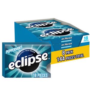 ECLIPSE Peppermint Sugar Free <b>Chewing</b> <b>Gum</b> <b>Bulk</b> Pack, 18 Pieces pack of 8 - Product Image 1