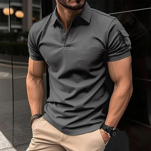 Vente en gros de polo personnalisé de haute qualité été vente rapide polo pour hommes t-shirt polo de sport avec poche sur le bras - Product Image 4