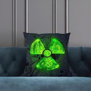 Impression abstraite sur le thème de la prévention nucléaire - Coussin imprimé pour la décoration moderne de la maison, 8"x8" - 20x20 cm - Product Image 2