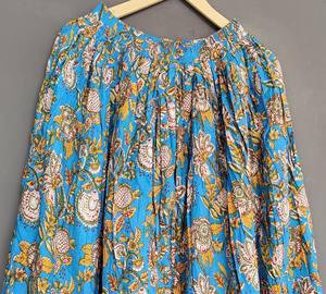 Plus Size Handmade Cotton Floral Formal Wrap <b>Maxi</b> <b>Skirt</b> Bohemian Natural Waistline Breathable Beach Tennis Wear - Product Image 2