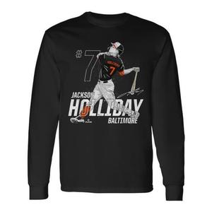 T-shirt à manches longues de baseball Jackson Holliday Baltimore MLBPA Dynamic Pose - Pour usage promotionnel - Product Image 1