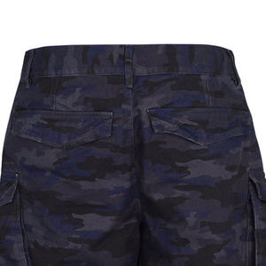 Manufacturer Custom <b>Men's</b> <b>Camo</b> Distressed Ripped All over Print Jorts Cargo <b>Shorts</b> Plain Dyed Knitted with Drawstring Closure - Product Image 5