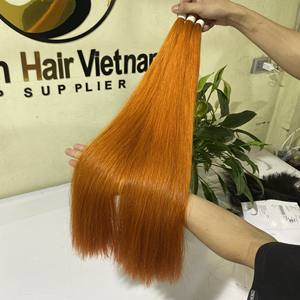 Extensions de cheveux humains vierges et bruts de haute qualité, avec cuticules alignées, de couleur Cooper, à pointe plate - Product Image 6