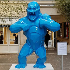 Custom Outdoor Decoration Life Size Fiberglass Geometry <strong>Statue</strong> <strong>Large</strong> Size Geometric Gorilla King Kong Sculpture for Garden - Product Image 3