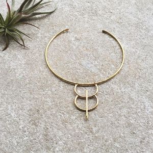 Gargantilla de latón de Color dorado, collar para joyería nupcial, gargantilla de latón inspirada en el arte bribal para apariencia cultural - Product Image 4