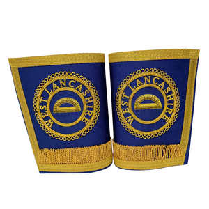 Gantelets de régalia maçonniques de qualité supérieure avec menottes en broderie maçonnique personnalisées - Product Image 4