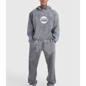 Survêtement pour hommes 550GSM 2 pièces à capuche survêtement ensembles jogging décontracté costumes athlétiques - Product Image 1
