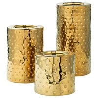 Ensemble de 3 bougeoirs en fer au design varié, prix d'usine, écologiques, durables, design unique, faits à la main en laiton, décoration d'intérieur