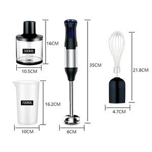 Batidora de Mano 110V - Batidora de Huevos y Procesador de Alimentos Portátil con Recipiente de Plástico y Control de Perilla para Uso en Hoteles - Product Image 2