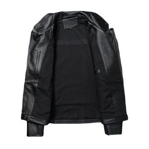 Veste de moto en cuir de vachette de haute qualité pour hommes manteau court de motard en toile à capuche printemps hiver nouvelle veste en cuir naturel pour hommes - Product Image 3