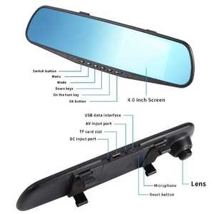 Đen HD 720P Ống kính kép Xe <span class=keywords><strong>DVR</strong></span> máy ảnh 4.5 inch tự động kỹ thuật số Video Recorder Dashcam góc rộng gương chiếu hậu hỗ trợ đảo ngược - Product Image 4