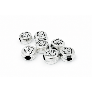 Cuentas espaciadoras de elefante de plata de ley 925 chapadas en oro de 18 quilates de 7 mm para fabricación de joyas, con tamaños de 3 mm y 6 mm, estilo dije - Product Image 1