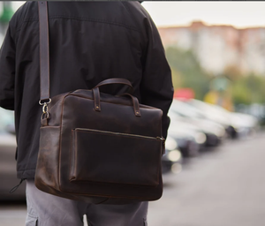 Personalized <b>Leather</b> Laptop Messenger <b>Briefcase</b> Men, Monogram Cross Body Computer Sling Gifts for Him <b>Leather</b> <b>Briefcase</b> Man - Product Image 1
