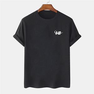 Camiseta Informal de Alta Calidad para Hombre, Diseño Sólido, Impresión de Logotipo Personalizado, Algodón y Poliéster, Secado Rápido, Transpirable - Product Image 1