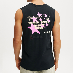 เสื้อกล้ามระบายอากาศได้ดีแห้งเร็วสำหรับผู้ชายชุดออกกำลังกายเล่นกีฬาฟิตเนสวิ่งออกกำลังกายในยิมแขนกุดแบบถักโลโก้ได้ตามต้องการ - Product Image 1