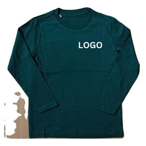 เสื้อยืดแขนยาวสำหรับผู้ชายคุณภาพสูงคอกลมสีทึบพิมพ์โลโก้ตามสั่งผ้าฝ้ายถักไซส์ใหญ่พิเศษ - Product Image 4