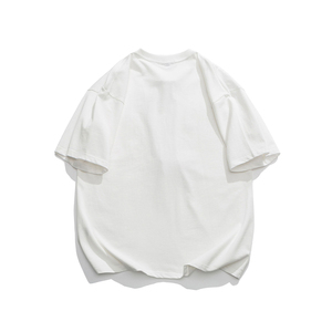 เสื้อยืดคอกลมทรงหลวมสำหรับผู้ชาย ผ้าคอตตอน/โพลีเอสเตอร์ 200 GSM คุณภาพสูง ระบายอากาศได้ดี พิมพ์ลายพัฟ สไตล์ฮิปฮอป รุ่นใหม่สำหรับฤดูร้อน - Product Image 2