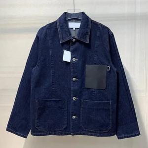 Chaqueta Bomber Vintage con cuentas para mujer, Chaquetas vaqueras bordadas de otoño, abrigo azul, prendas de vestir exteriores con cuello vuelto, chaqueta vaquera lavada - Product Image 6