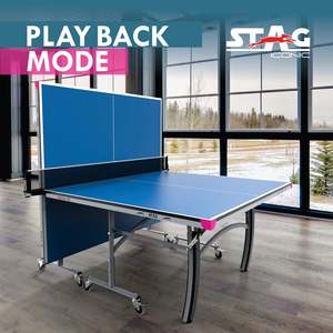 Stag Iconic <b>Active</b> 19 Professional <b>Table</b> Tennis <b>Table</b> Full-Size Modern Moveable MDF Design 25mm Foldable Surface - Product Image 4