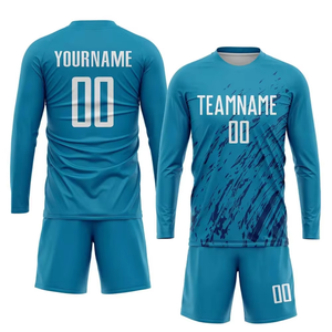 Uniforme de fútbol de color para adultos, ropa de fútbol transpirable de secado rápido, ropa de alta calidad teñida, nombre de equipo personalizado/números cortos 100% - Product Image 1