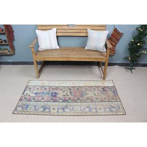 Alfombra Turca Vintage de 2.4x4.9 pies, Alfombra Pequeña, Alfombra Azul Ombré - Product Image 2