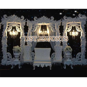 Elegant Glamorous White Theme Wedding Reception Stage Western English Event Decoration Leather Panels for Marriage Ceremonies <b>UK</b> - Product Image 3