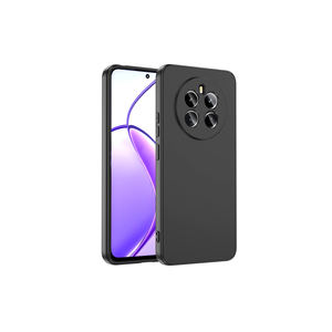 Netzy Realme 12 4G Safa Mara Lansman Silicone <b>Phone</b> Cover Transparent with Card Slot Mobile <b>Phone</b> Cases Compatible Oppo 5G Black - Product Image 1