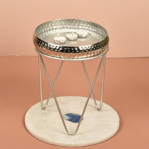 Diseño fantástico Portavelas único de bajo costo y soporte votivo niquelado Diseño martillado a mano Acabado de hormigón - Product Image 1