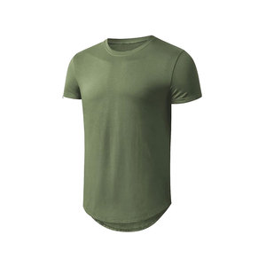 Mens Hip Hop Tie-Dyed Hipster Curve Hem Gym Fitness Hombres Camiseta Impresión personalizada de alta calidad para hombres - Product Image 1