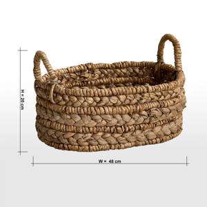 Oval <b>woven</b> water hyacinth <b>basket</b> for home use Handmade Storage <b>Basket</b> Wholesale eco-friendly Made in Vietnam - Product Image 2