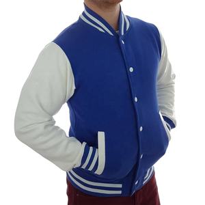 Blouson universitaire personnalisé pour homme 2026 avec manches en cuir et laine, style baseball, pour homme - Product Image 4