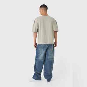 กางเกงยีนส์ทรงหลวมสไตล์ลำลองสำหรับผู้ชาย แบรนด์ High Street แฟชั่นสตรีทแวร์ ทรงหลวม สีอ่อน - Product Image 3