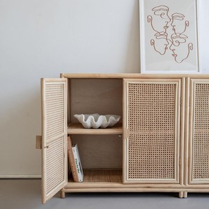 Derniers designs modernes Armoires en rotin naturel Fourniture de meubles de cuisine Armoires faites à la main - Product Image 3