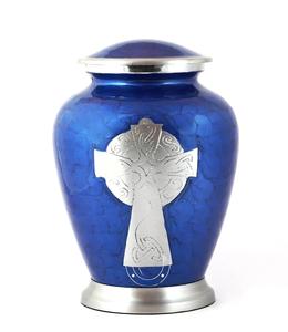 Urna de cremación de aluminio grabada en plata para cenizas humanas para adultos-Urna de almacenamiento de cenizas conmemorativas funerarias hechas a mano-Bolsa incluida - Product Image 5