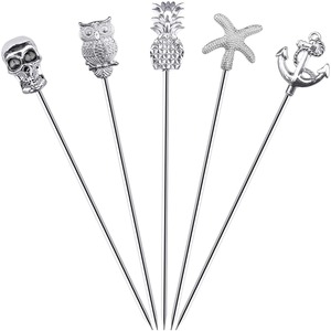 Selecciones de cóctel de metal de calidad superior, barra de fruta de acero inoxidable, herramientas reutilizables para bebidas - Product Image 2