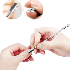 Pousse-cuticules en acier inoxydable avec logo personnalisé de la meilleure qualité Ensemble de 4 pièces professionnel multicolore au meilleur prix Pousse-cuticules - Product Image 3